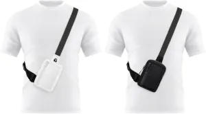 Peicees Pack of 2 Mini Sling Bag for Men Women Crossbody Bag Travel Running Phone Daypack Shoulder Bags, White and Black