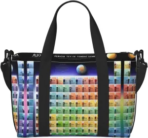 Periodic table of elements print Travel Duffle Bag,Weekender Bags,Gym Duffel Bag,Luggage Duffle Overnight for Women Men