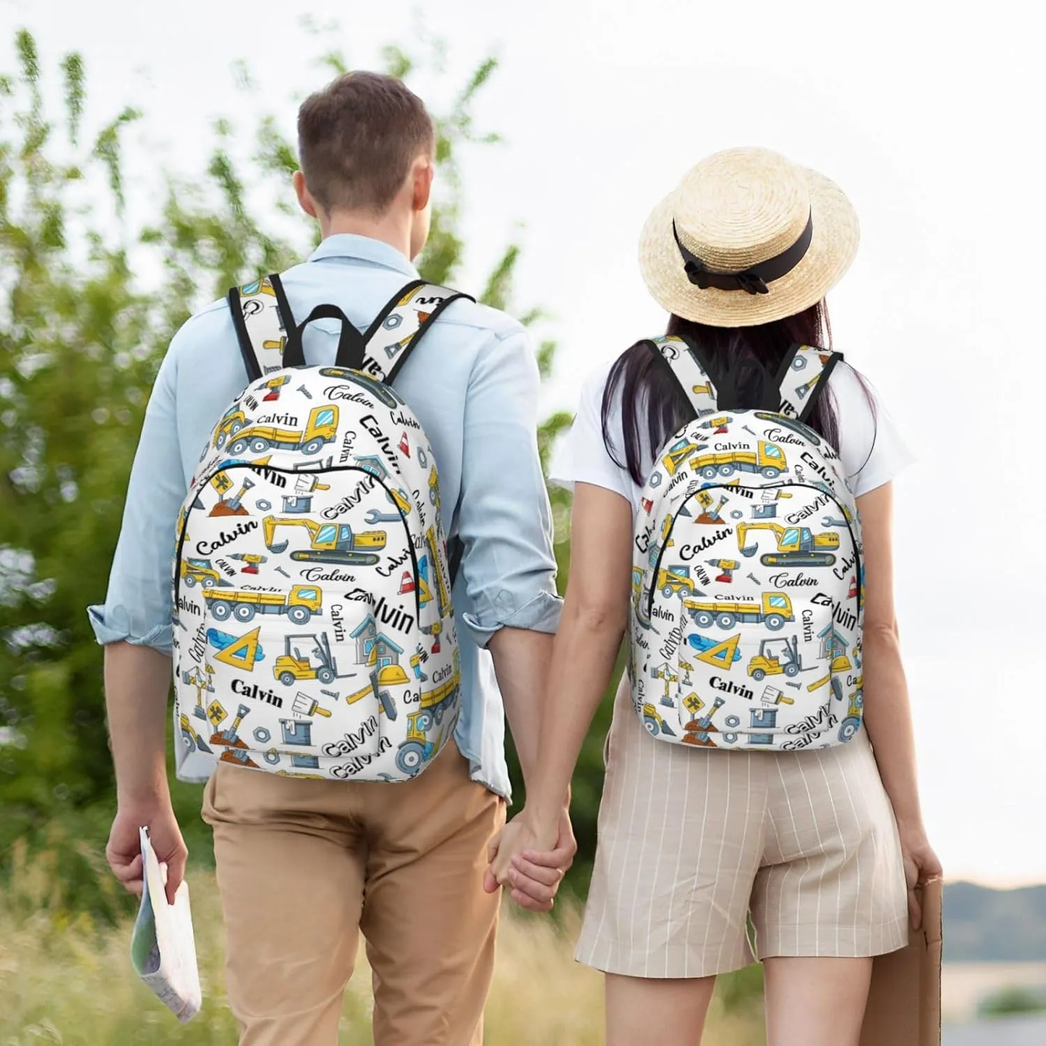 Personalized Backpack| Custom Name Backpacks For Her/Him For Work,Weekend Getaway,Traveling,Hiking,Camping |Funny Vehicle Pattern Backpack (A - style 2)