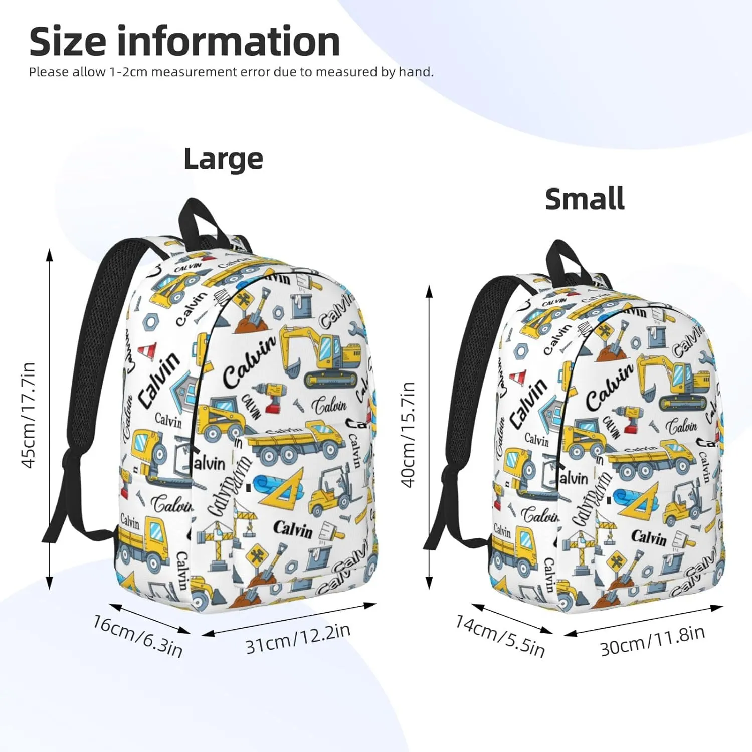 Personalized Backpack| Custom Name Backpacks For Her/Him For Work,Weekend Getaway,Traveling,Hiking,Camping |Funny Vehicle Pattern Backpack (A - style 2)