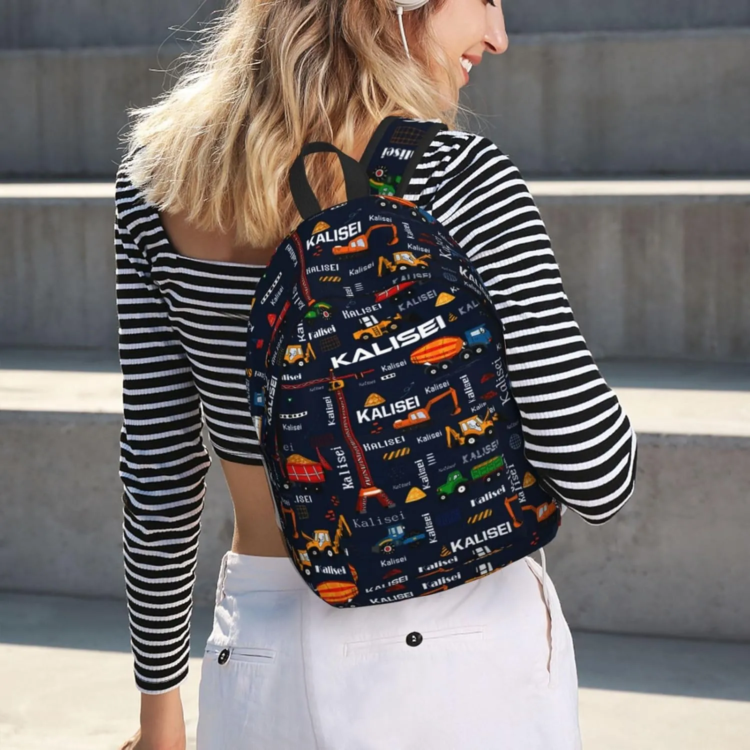 Personalized Backpack| Custom Name Backpacks For Her/Him For Work,Weekend Getaway,Traveling,Hiking,Camping |Funny Vehicle Pattern Backpack (A - style 5)