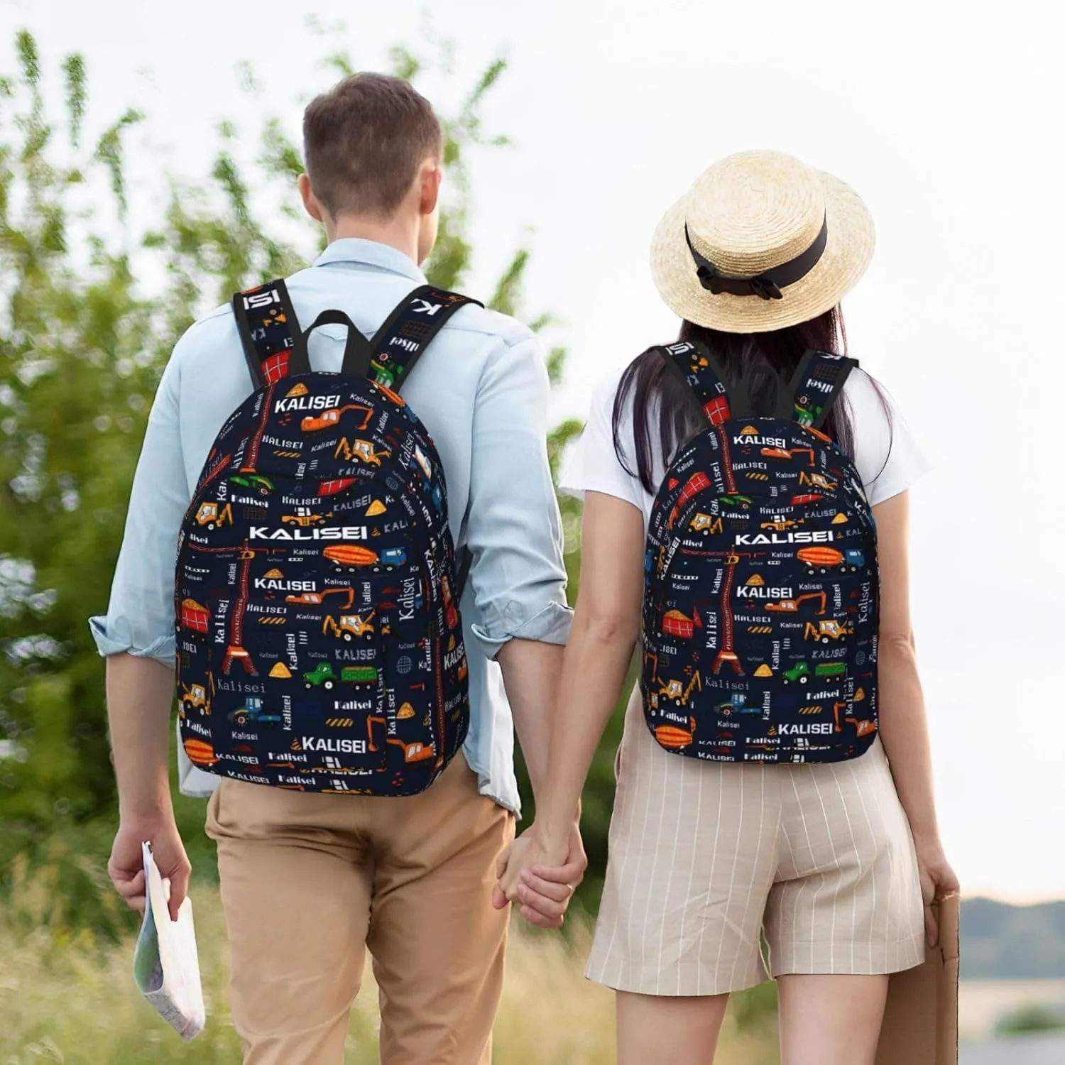 Personalized Backpack| Custom Name Backpacks For Her/Him For Work,Weekend Getaway,Traveling,Hiking,Camping |Funny Vehicle Pattern Backpack (A - style 5)