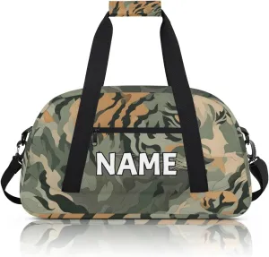 Personalized Custom Gym Bag for Women Men Carry on Tiger Camouflage Travel Duffel Tote Green Jungle Overnight Workout Weekender Bag