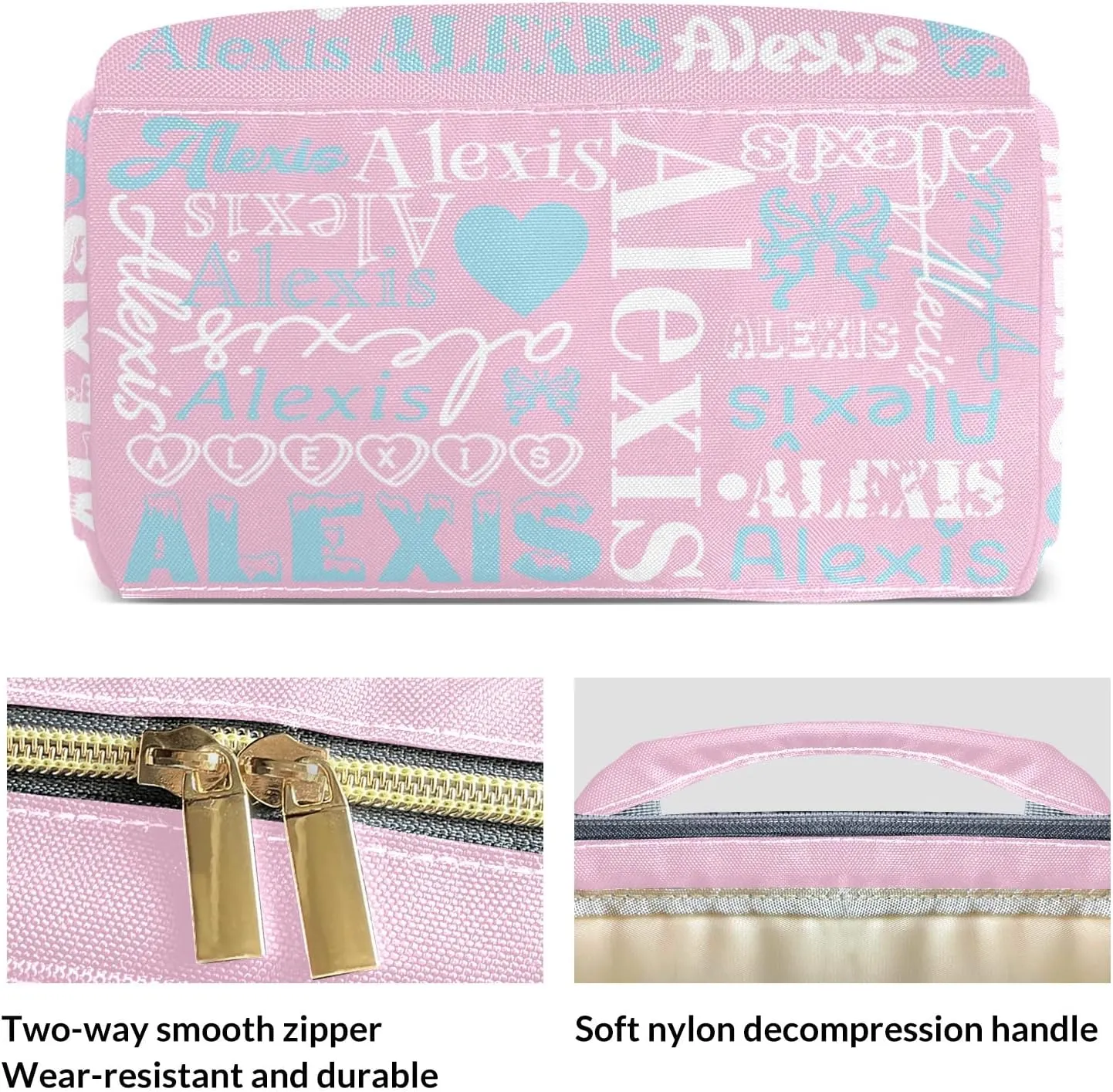 Personalized Pink Blue Tote Bag Backpacks Custom with Text Mommy Bag Gift for Mom Dad