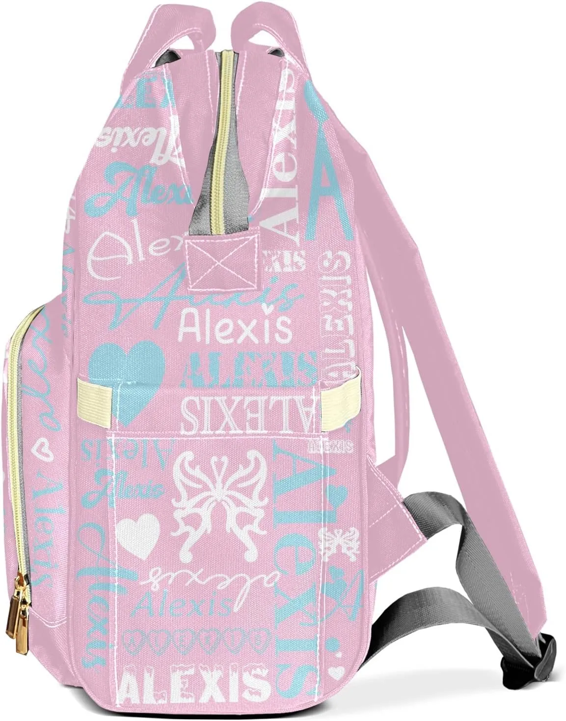 Personalized Pink Blue Tote Bag Backpacks Custom with Text Mommy Bag Gift for Mom Dad