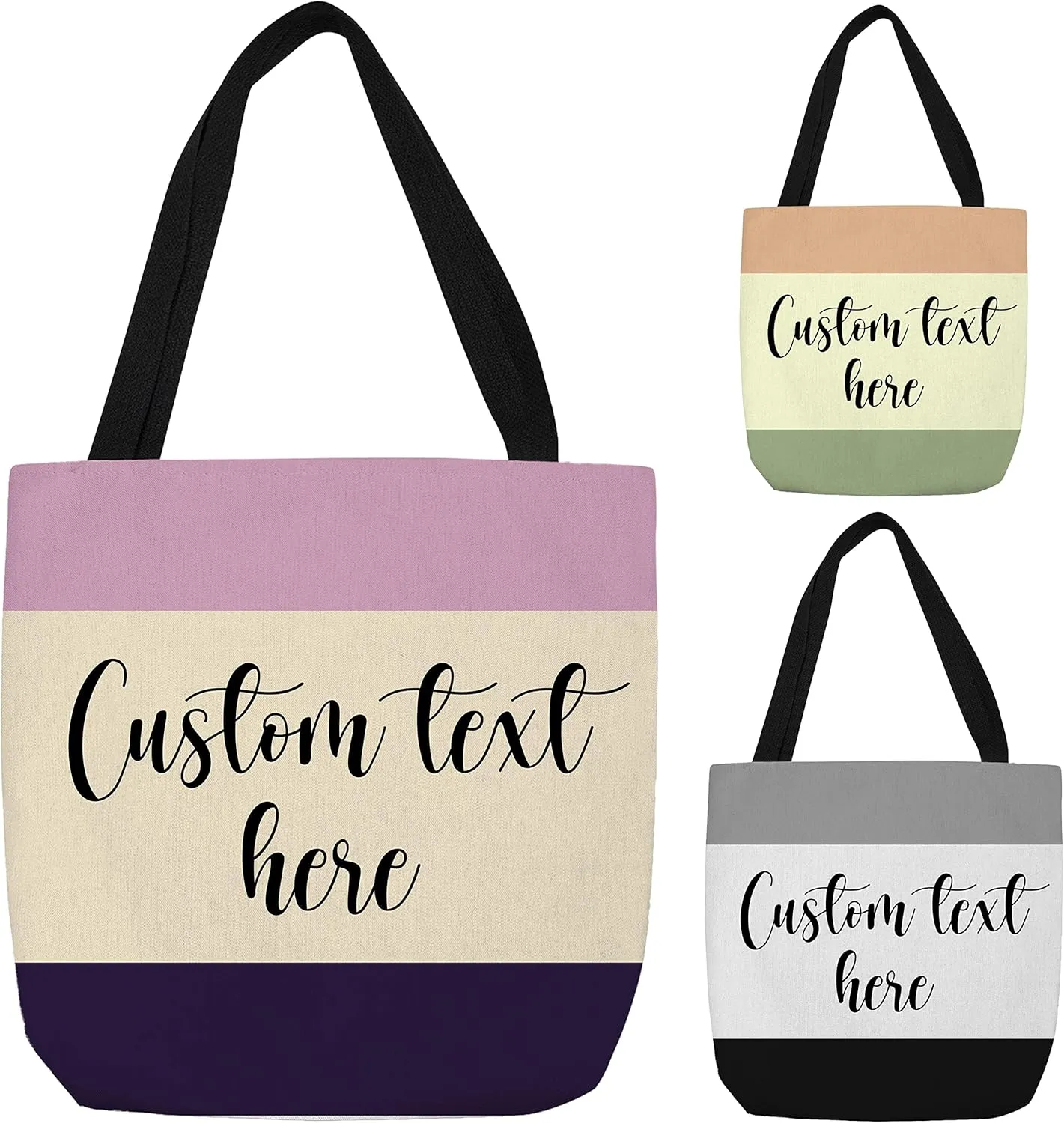 Personalized Tote Bags with Photo and Text - Custom Reusable Grocery Bag for Daily Use Gifts - Customized Handbag - Shopping