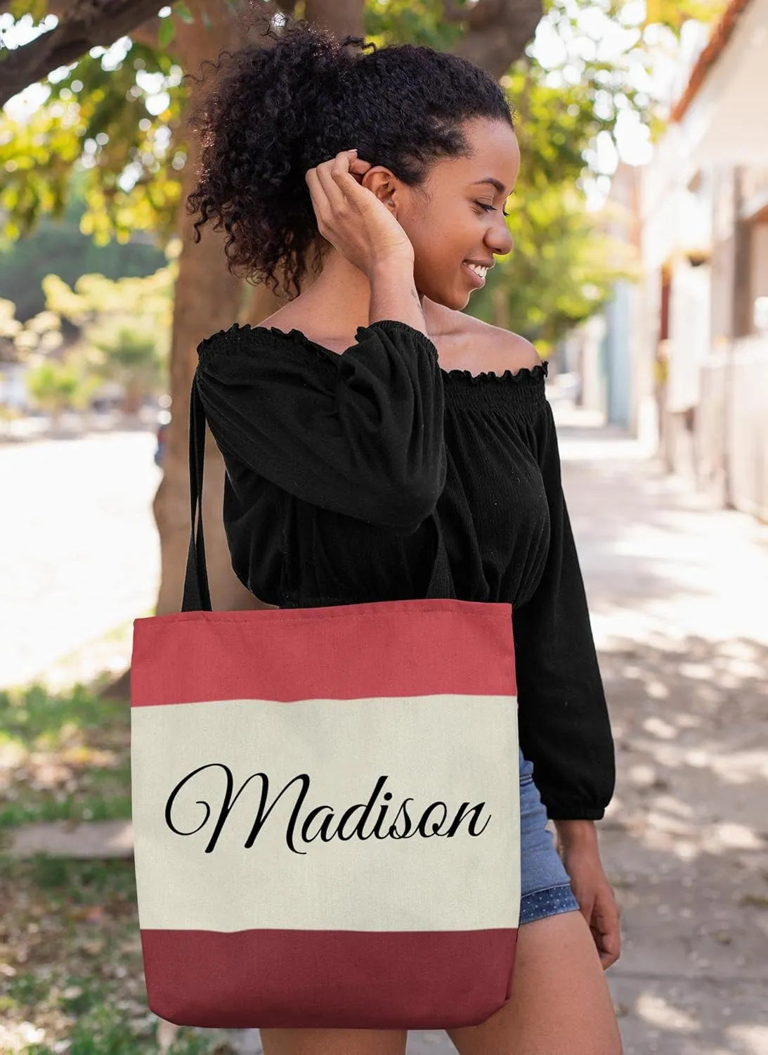 Personalized Tote Bags with Photo and Text - Custom Reusable Grocery Bag for Daily Use Gifts - Customized Handbag - Shopping