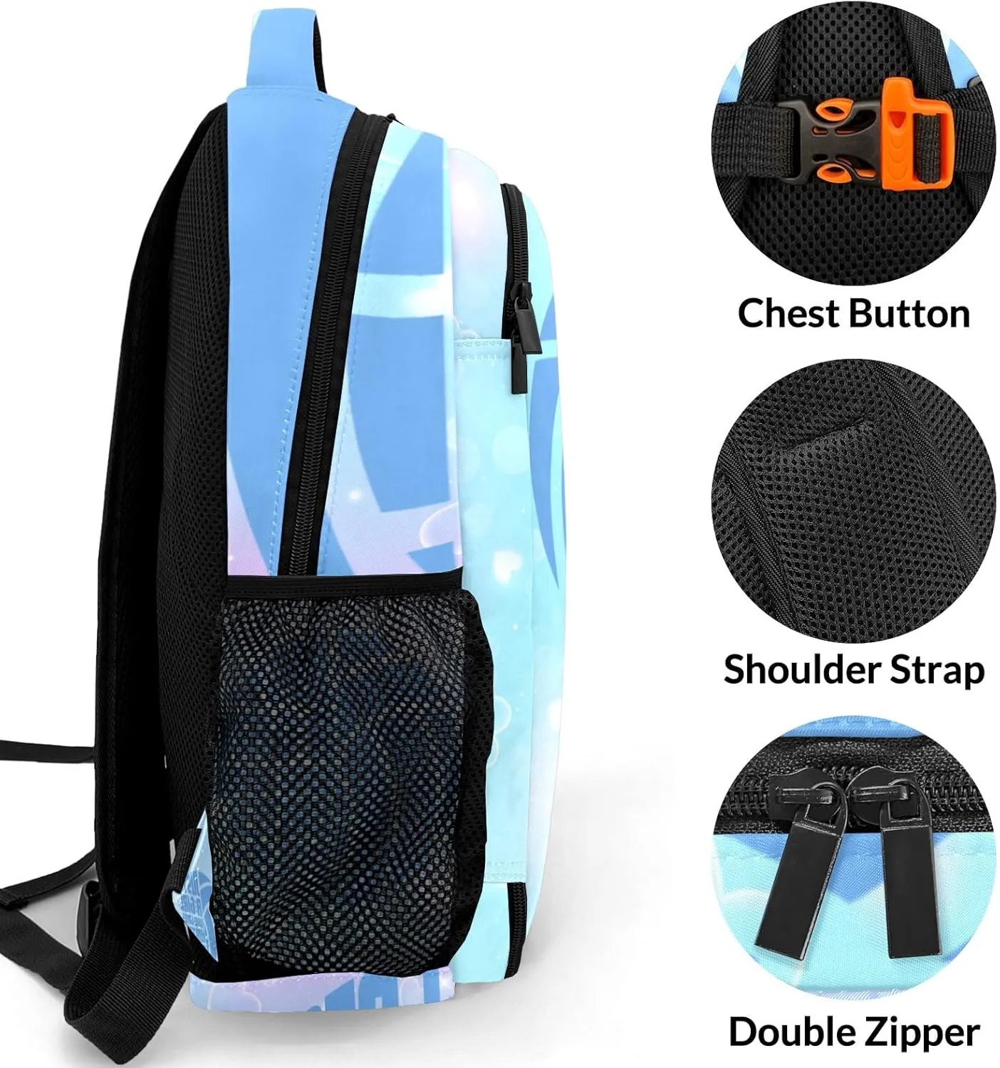 Personalized Water Polo Sport Backpack Casual Bag Daypack Schoolbag Laptop Bag for Student Family Party Gift Blue