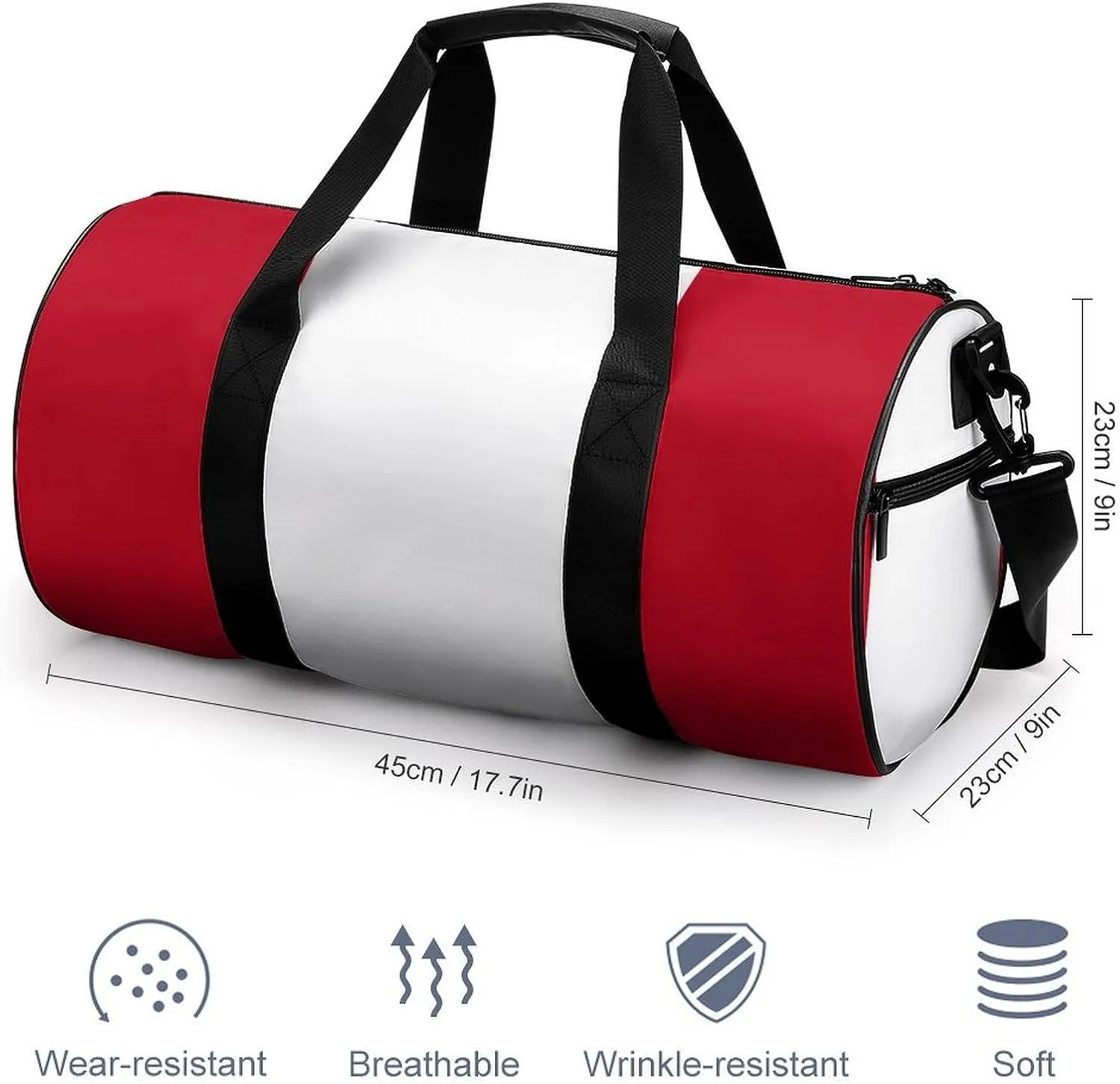 Peru Flag Gym Bag for Men Women with Dry Wet Separation Sports Travel Duffel