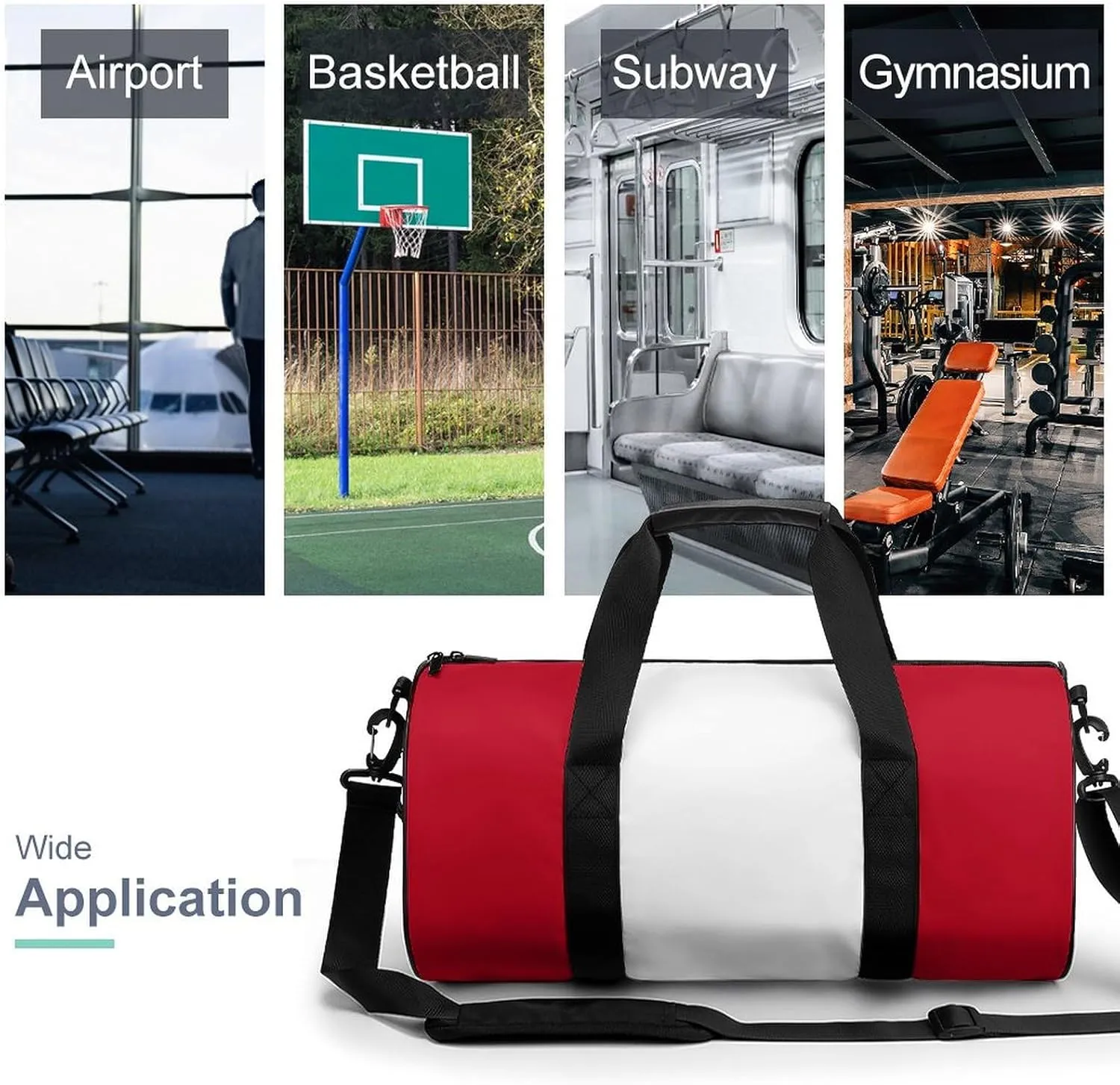 Peru Flag Gym Bag for Men Women with Dry Wet Separation Sports Travel Duffel