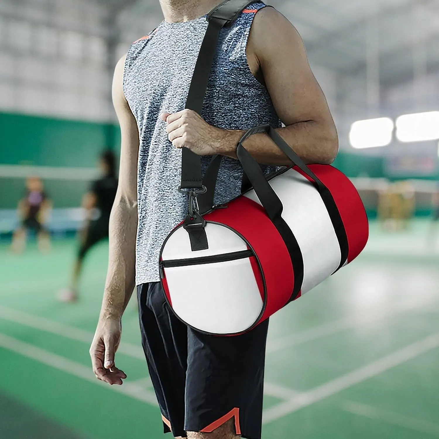 Peru Flag Gym Bag for Men Women with Dry Wet Separation Sports Travel Duffel