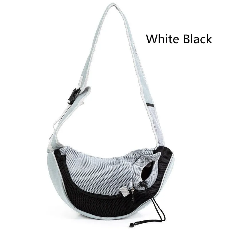Pet Dogs Carrier Bag Outdoor Travel Walking Dog Shoulder Bag Breathable Mesh Oxford Puppy Sling Handbag Tote Pouch