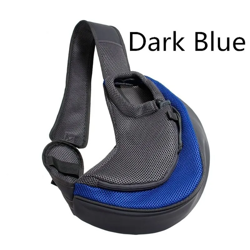 Pet Dogs Carrier Bag Outdoor Travel Walking Dog Shoulder Bag Breathable Mesh Oxford Puppy Sling Handbag Tote Pouch