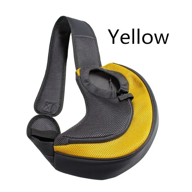Pet Dogs Carrier Bag Outdoor Travel Walking Dog Shoulder Bag Breathable Mesh Oxford Puppy Sling Handbag Tote Pouch