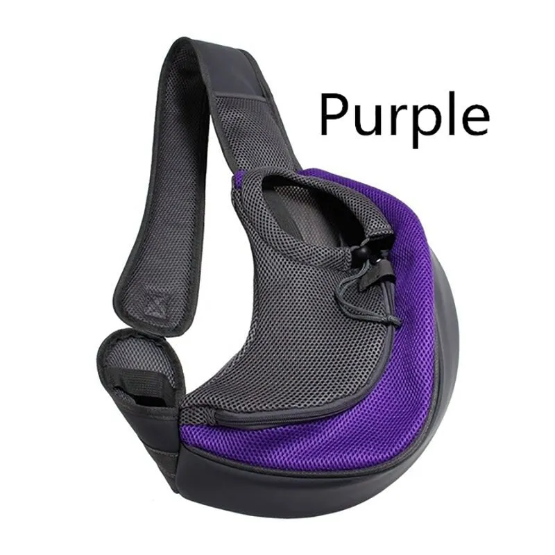 Pet Dogs Carrier Bag Outdoor Travel Walking Dog Shoulder Bag Breathable Mesh Oxford Puppy Sling Handbag Tote Pouch