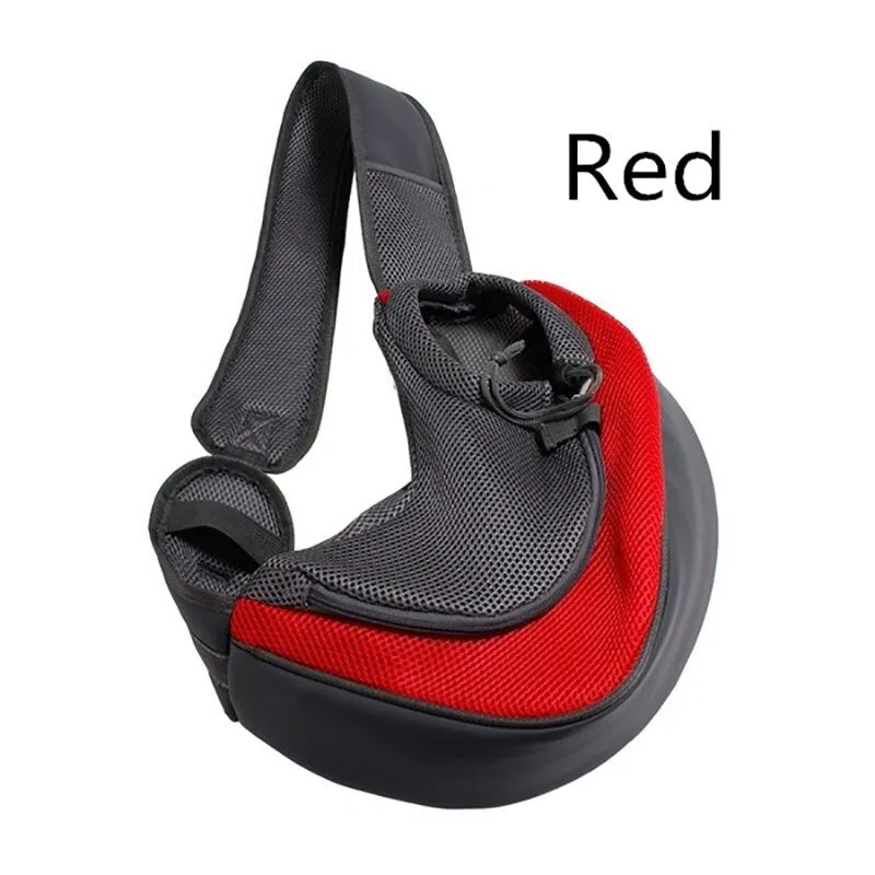 Pet Dogs Carrier Bag Outdoor Travel Walking Dog Shoulder Bag Breathable Mesh Oxford Puppy Sling Handbag Tote Pouch