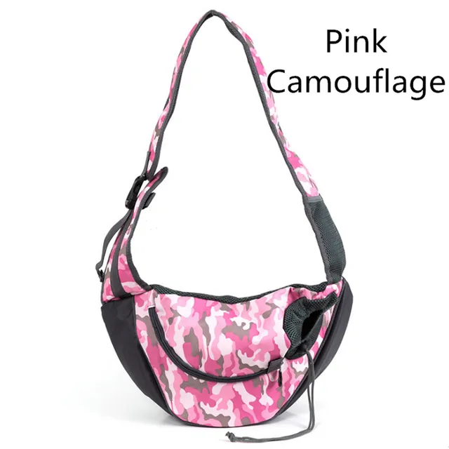 Pet Dogs Carrier Bag Outdoor Travel Walking Dog Shoulder Bag Breathable Mesh Oxford Puppy Sling Handbag Tote Pouch