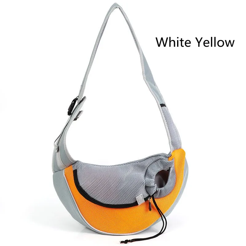 Pet Dogs Carrier Bag Outdoor Travel Walking Dog Shoulder Bag Breathable Mesh Oxford Puppy Sling Handbag Tote Pouch