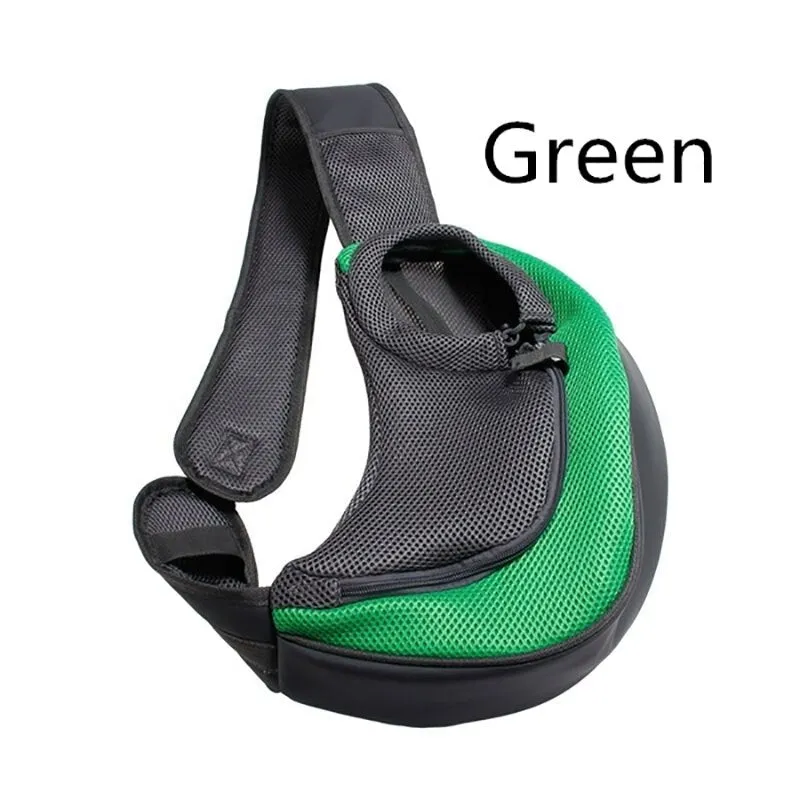 Pet Dogs Carrier Bag Outdoor Travel Walking Dog Shoulder Bag Breathable Mesh Oxford Puppy Sling Handbag Tote Pouch