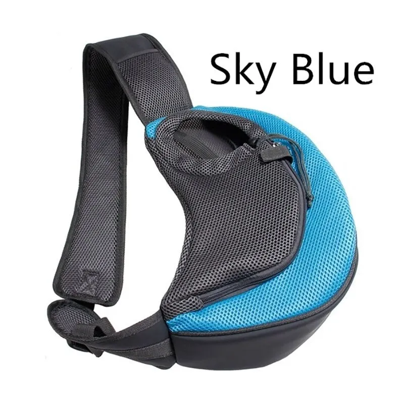Pet Dogs Carrier Bag Outdoor Travel Walking Dog Shoulder Bag Breathable Mesh Oxford Puppy Sling Handbag Tote Pouch