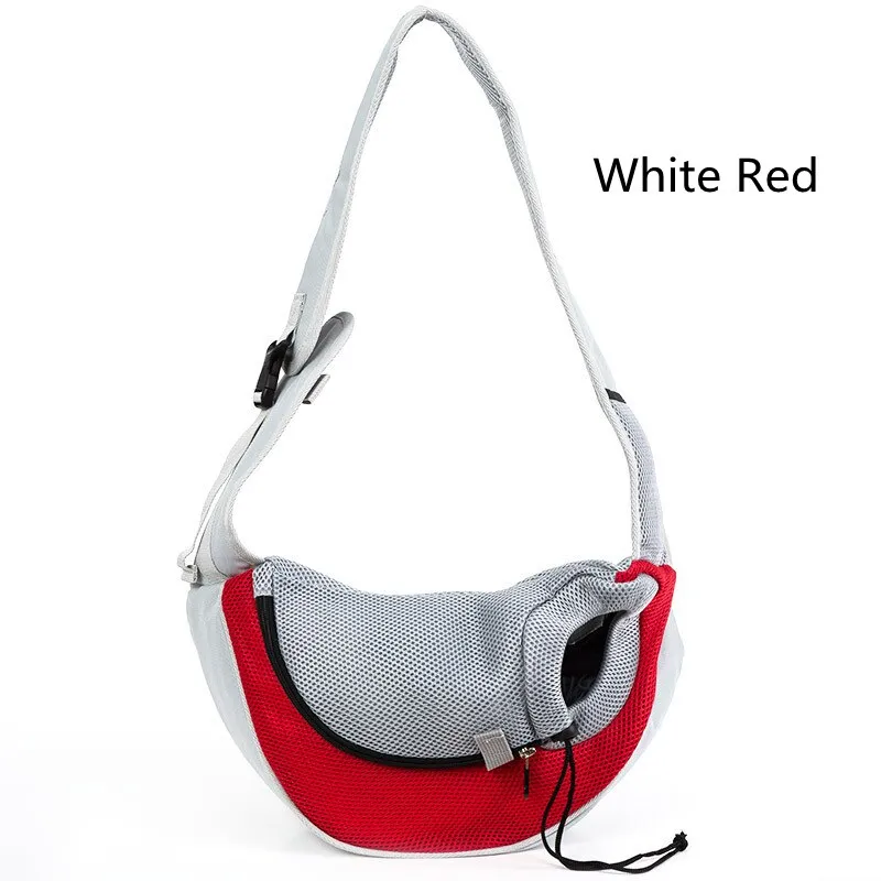 Pet Dogs Carrier Bag Outdoor Travel Walking Dog Shoulder Bag Breathable Mesh Oxford Puppy Sling Handbag Tote Pouch