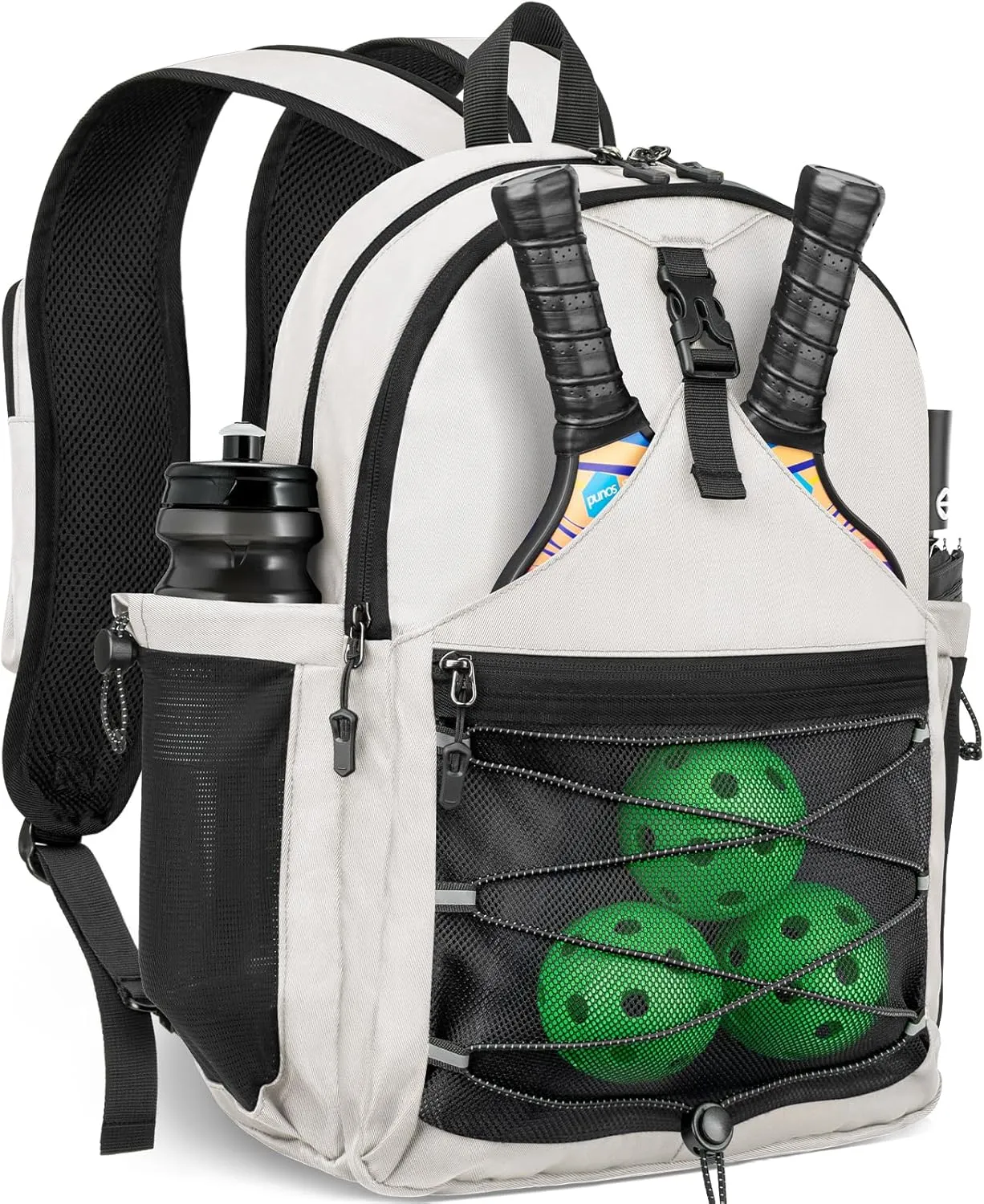 Pickleball Bag, Pickleball Backpack for Men Women, Large Capacity Sports Pickleball Paddle Bag, Adjustable Crossbody Sling Bag Pickle Ball Bag with Fence Hook Water Bottle Holder