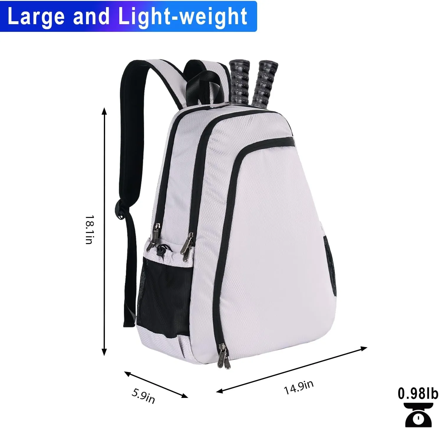 Pickleball Bag Pickleball Paddle Bag, Large Pickleball Bags for Women Men, Multifunctional Adjustable Waterproof Pickleball Backpack