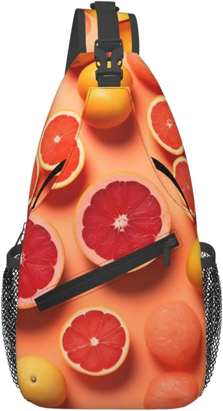 Pile of Grapefruit Slices Sling Backpack for Women Men Cross Chest Bag Diagonally Crossbody Shoulder Bag Travel