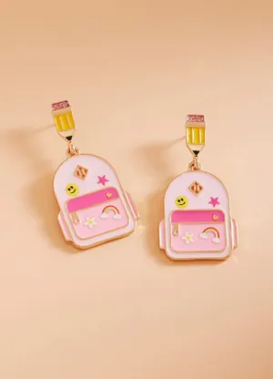 Pink Backpack Earrings