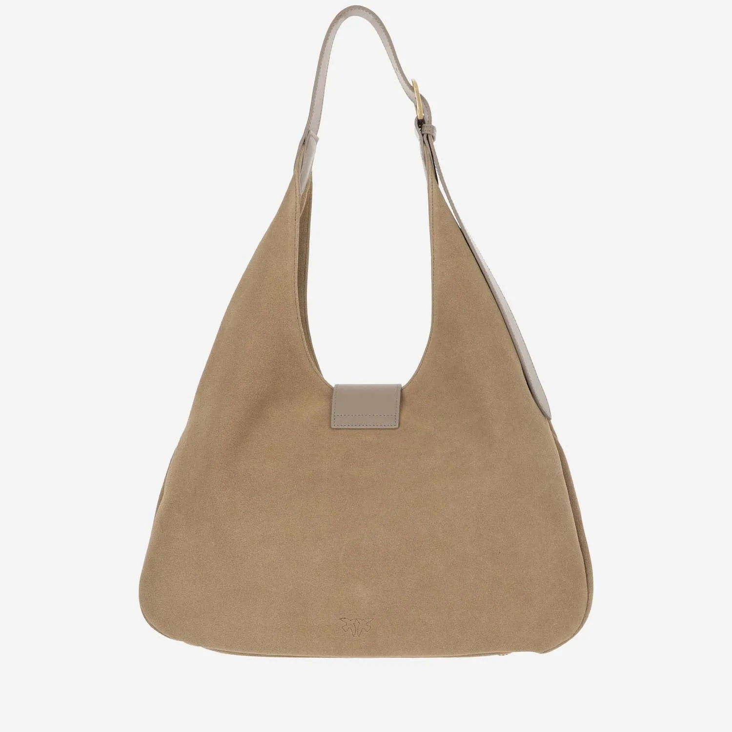 Pinko Suede Hobo Bag Big With Logo
