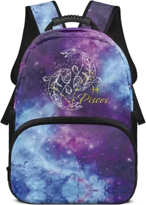 Pisces Backpack with Adjustable Padded Shoulder Straps Large Shoulder Schoolbag Stylish Backpacks Bulk Bookbags Daily Use & Camping