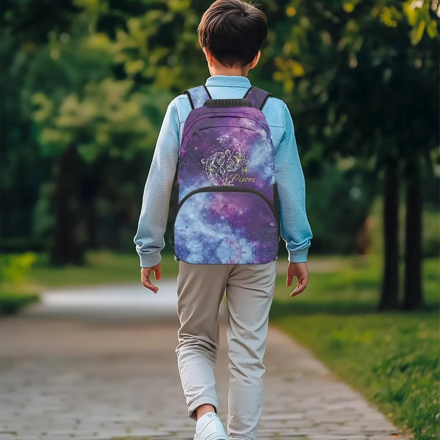 Pisces Backpack with Adjustable Padded Shoulder Straps Large Shoulder Schoolbag Stylish Backpacks Bulk Bookbags Daily Use & Camping