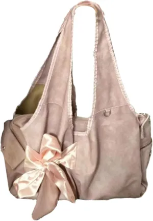 Pokn Cute BowTote Bag Kwaii Shoulder Bags Aesthetic Satin Handmade Purse Y2K Butterfly Shoujo Totebags
