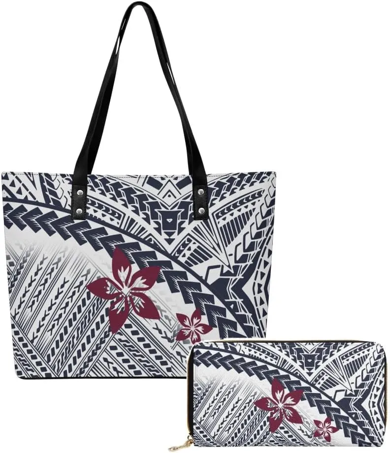 Polynesian Handbag Purse Samoa Tribal Print 2025 New 2-Piece Set Party Custom Wholesale Women'S Bag