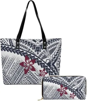 Polynesian Handbag Purse Samoa Tribal Print 2025 New 2-Piece Set Party Custom Wholesale Women'S Bag