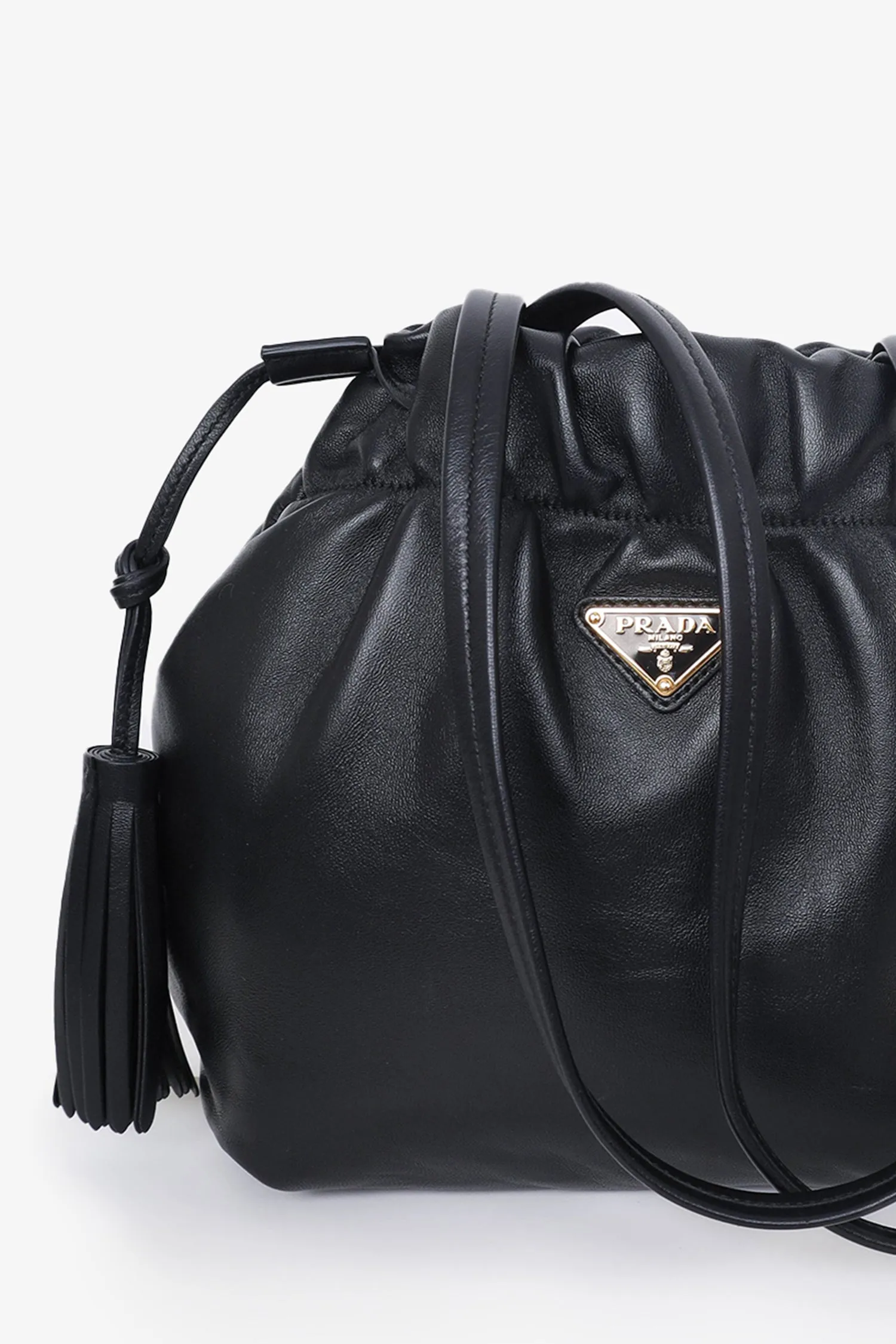 Prada Black Nappa Leather Bucket Bag