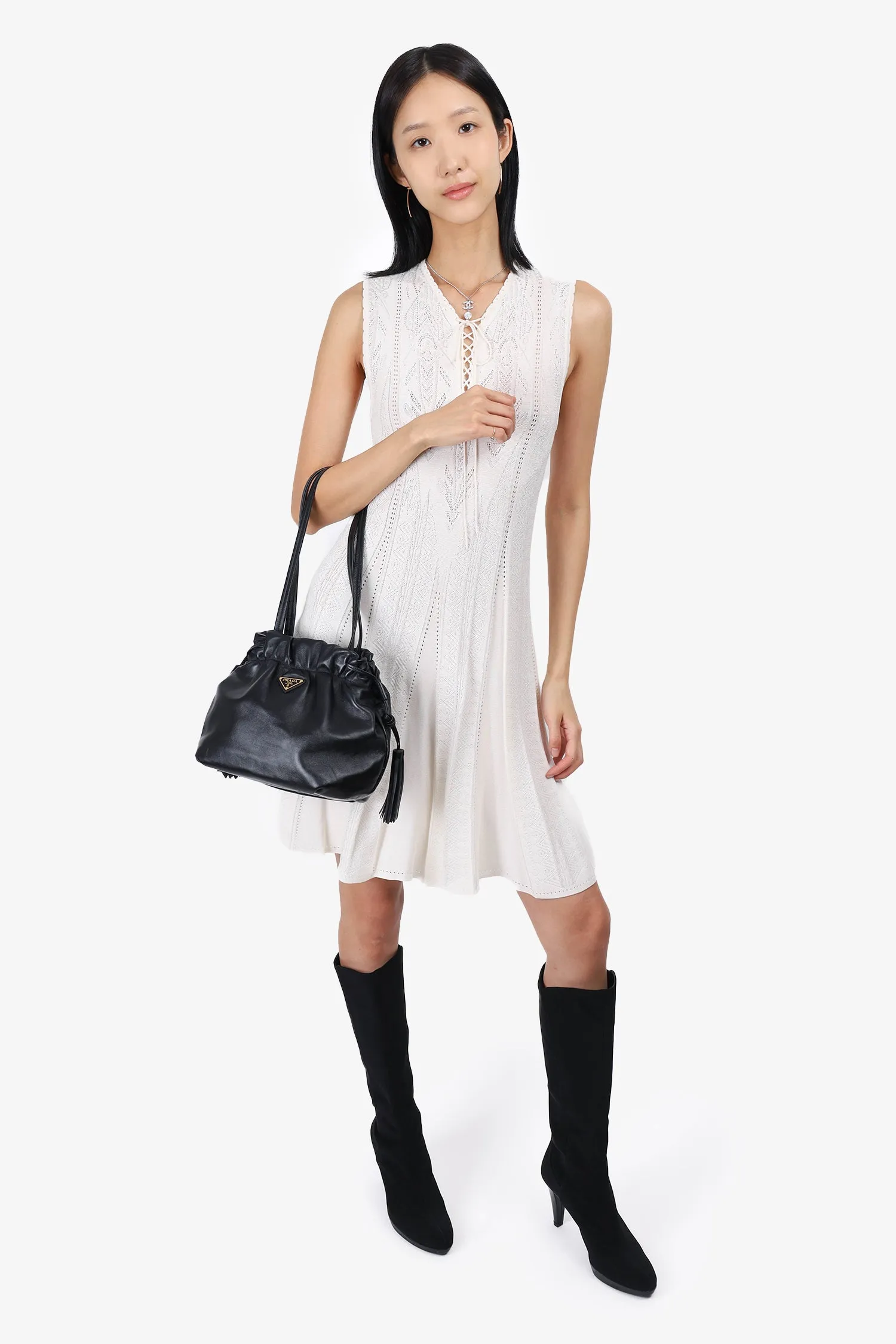 Prada Black Nappa Leather Bucket Bag