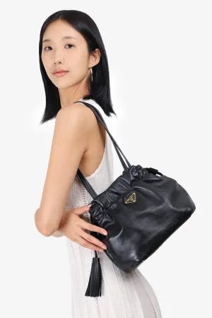Prada Black Nappa Leather Bucket Bag