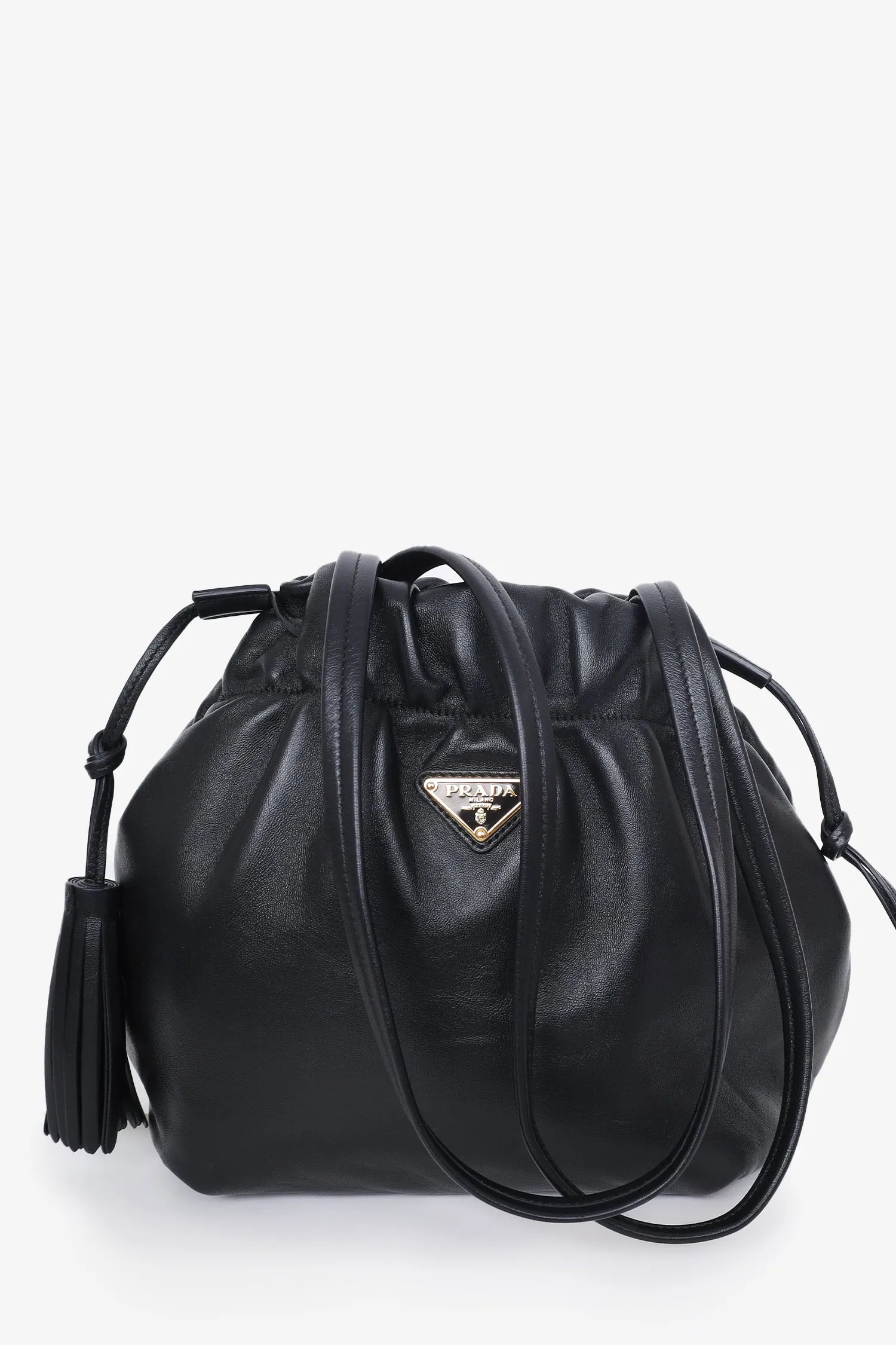Prada Black Nappa Leather Bucket Bag