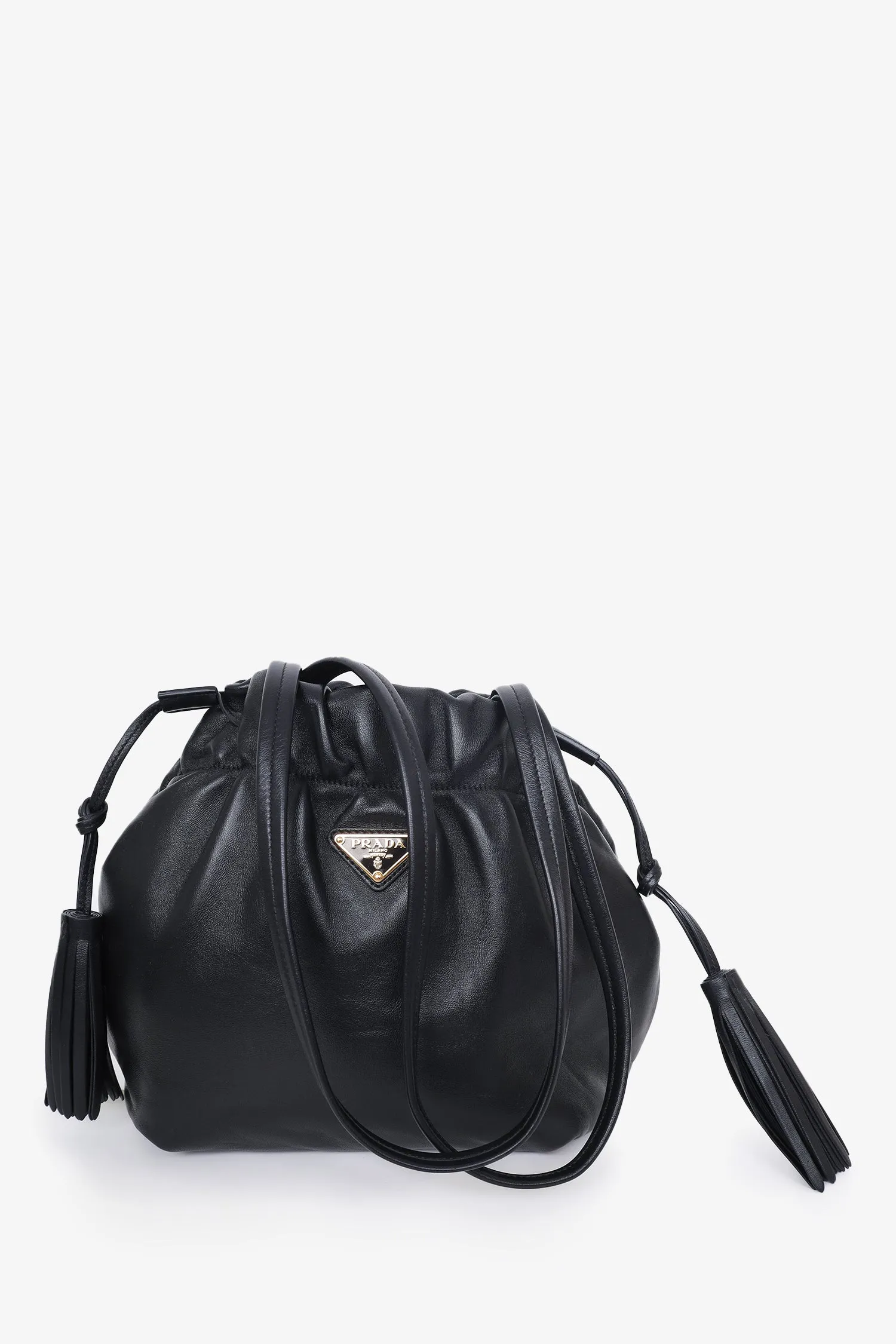 Prada Black Nappa Leather Bucket Bag
