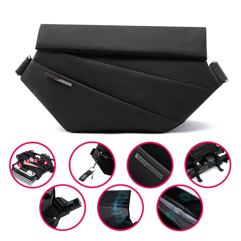 Premium Black Waterproof Cross Body Bag