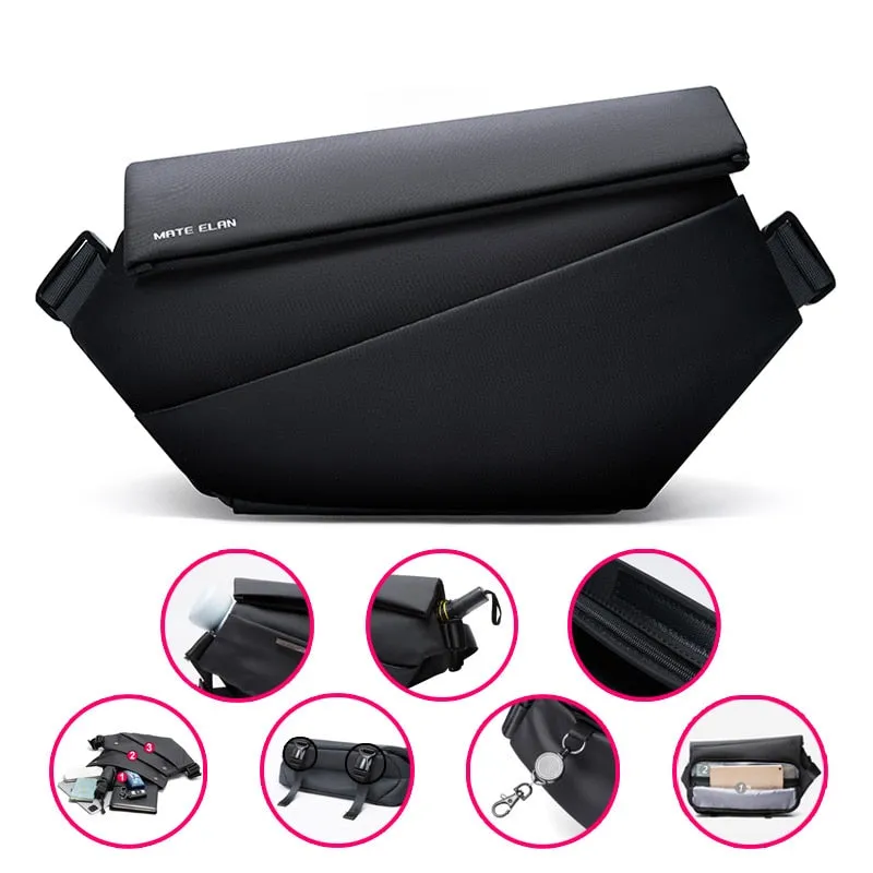 Premium Black Waterproof Cross Body Bag