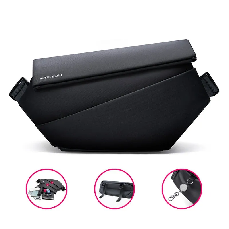 Premium Black Waterproof Cross Body Bag