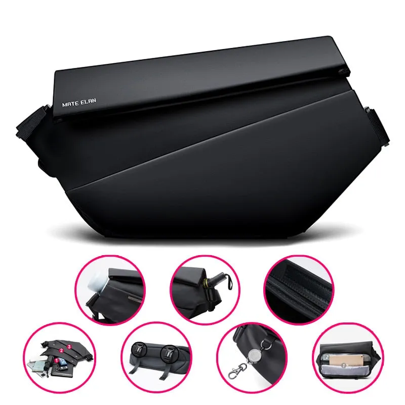 Premium Black Waterproof Cross Body Bag