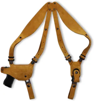 Premium Suede Leather Shoulder Holster with Single Carrier for Bersa Thunder 380 3.5" Barrel, Right Hand Draw, Natural Color #1006#