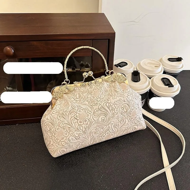 Printed Shell Bag Texted National Style Handbag Shoulder Bag Heavy Industry Hardware Crossbody Bag Women's Bag