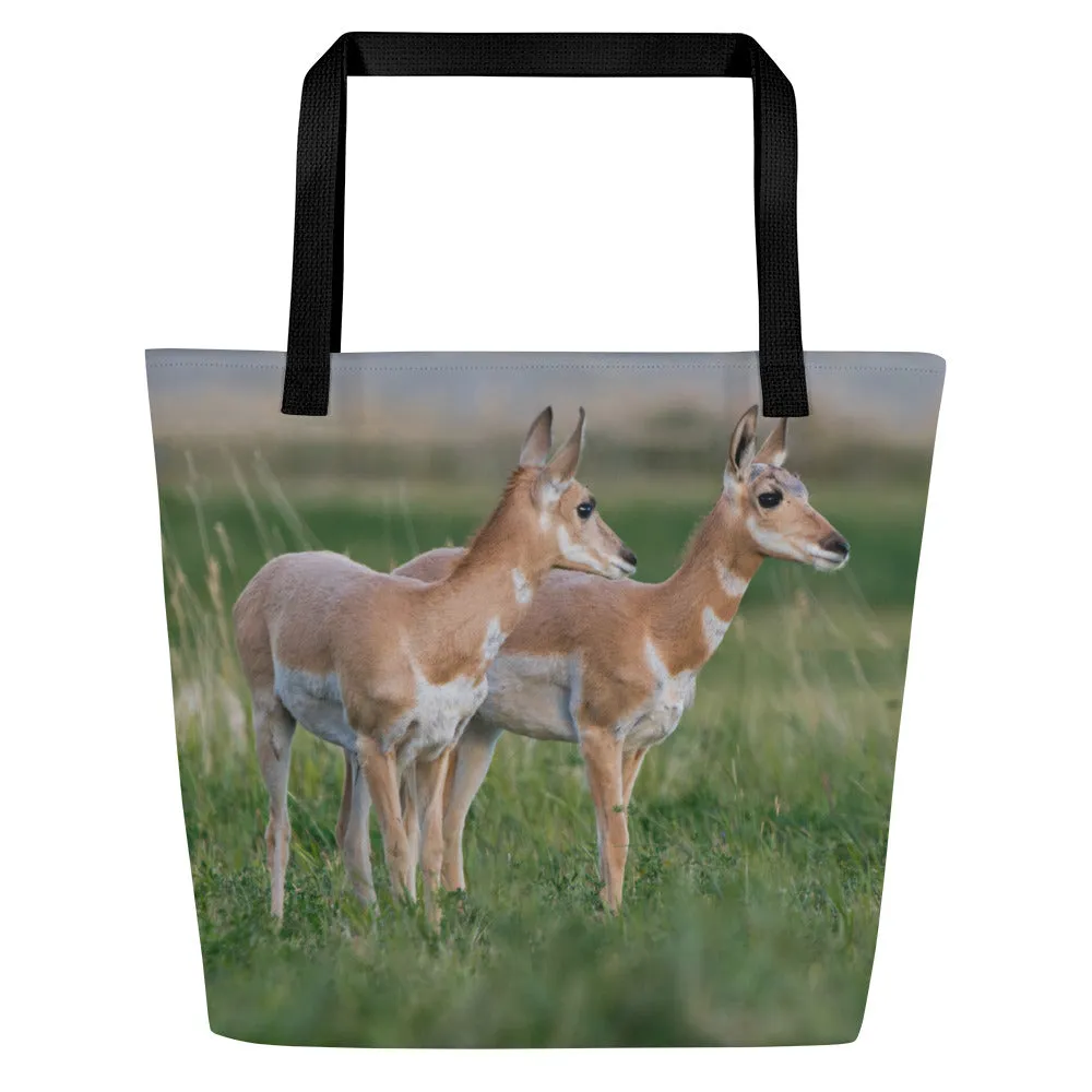 Pronghorn All-Over Print Large Tote Bag