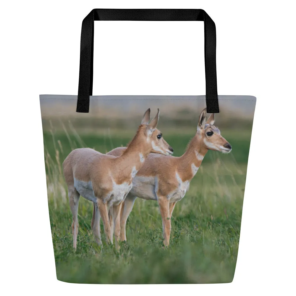 Pronghorn All-Over Print Large Tote Bag