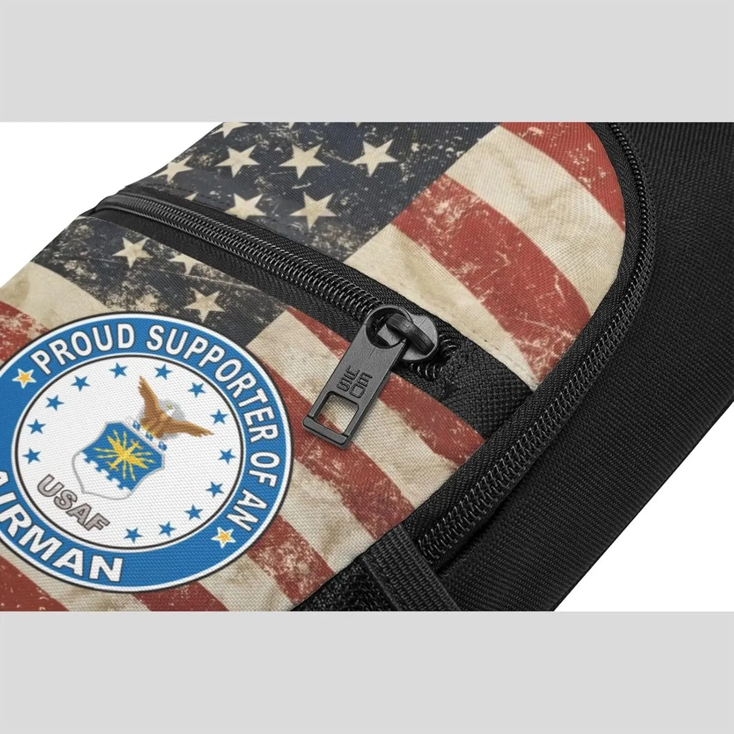 Proud Supporter of an Airman Air Force Sling Bag Crossbody Backpack Shoulder Casual Daypack Bags for Men