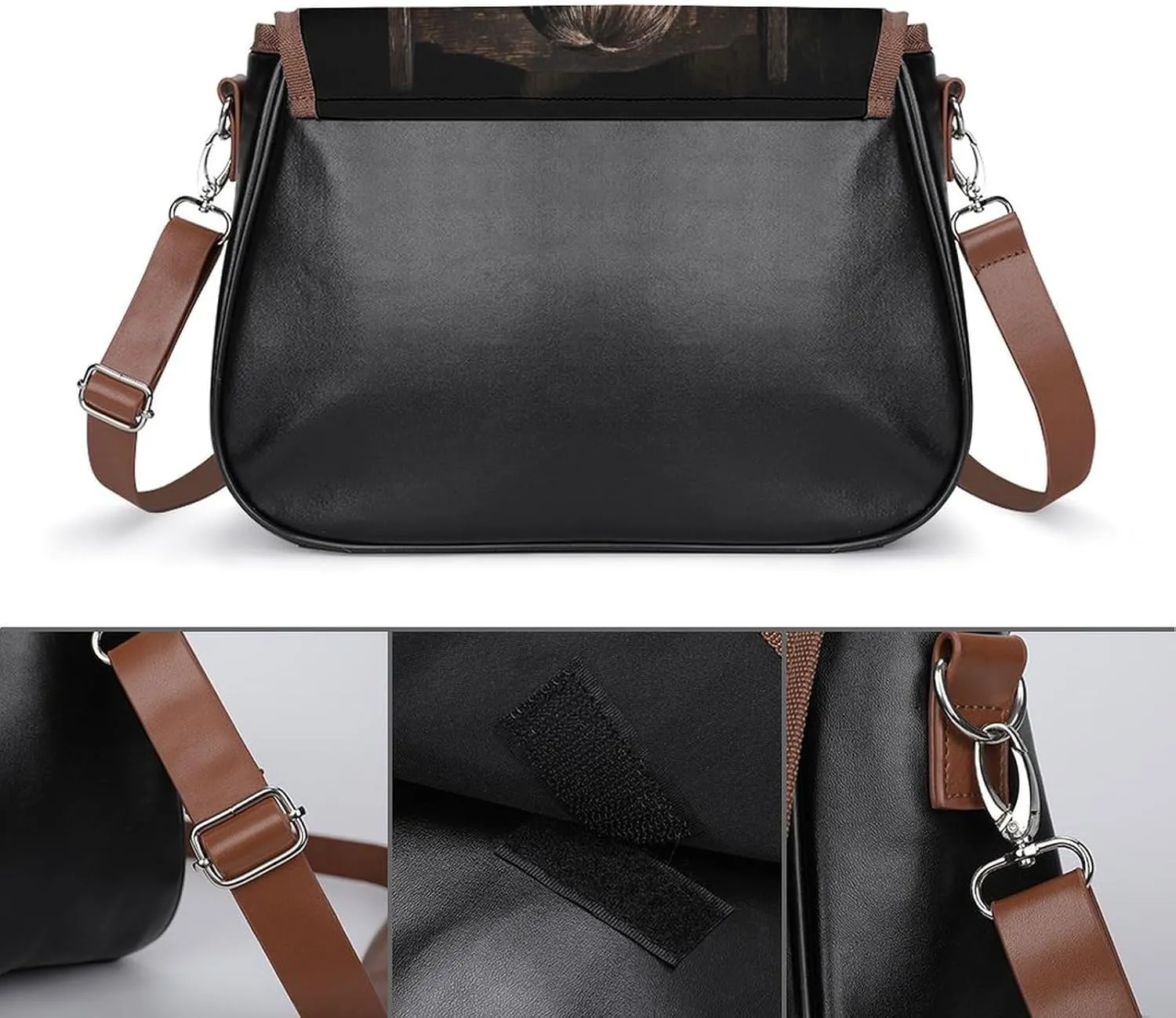 PU Leather Crossbody Bag, Women's Cute Lightweight Shoulder Handbag, Large Capacity Bag for Travel